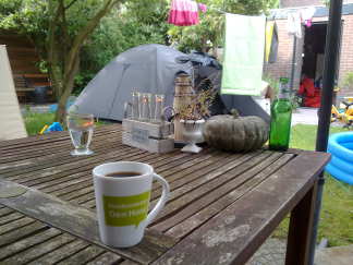 Heerlijk genieten van de koffie