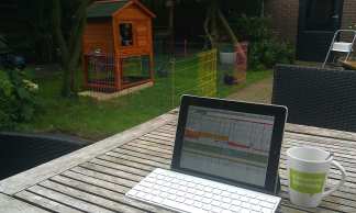 De nieuwe logees moeten gelucht worden dus maar even buiten mail beantwoorden