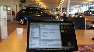 Flexwerken in showroom 