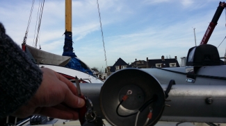 Snel wat onderhoud aan de mast voordat deze er weer op moet