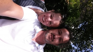 Klaar voor ons eerste optreden samen! 