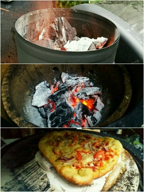 Eerste pizza van het ei... Wat een smaak! 